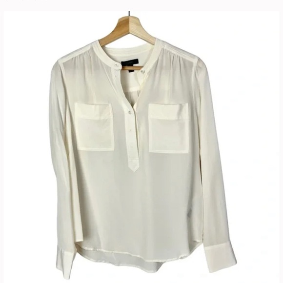 Jcrew button down Alexa Chung blouse collar top silk madewell - Picture 3 of 5